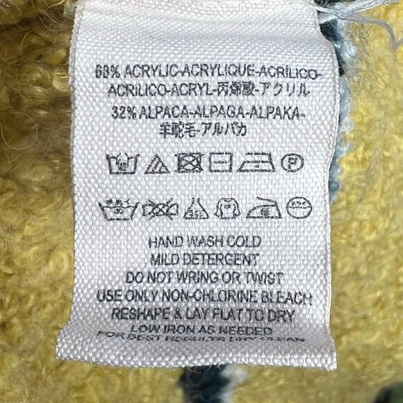 FREE PEOPLE Best Day Ever Sweater Crew Neck Alpaca Blend Gold Striped Womens S - Picture 6 of 7